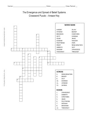 A system of belief crossword is a type of crossword puzzle that focuses on various religious or philosophical beliefs, offering clues and prompts related to different doctrines, creeds, or faith systems.